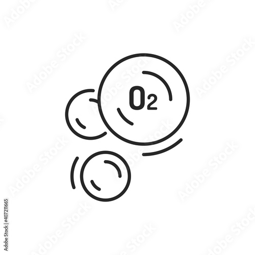Molecule or atom oxygen color line icon. Editable stroke.