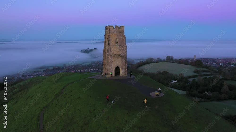 United Kingdom, England, Somerset, Glastonbury, St. Michael's Church Tower on Glastonbury Tor United Kingdom, England, Somerset, Glastonbury, St. Michael's Church Tower on Glastonbury Tor