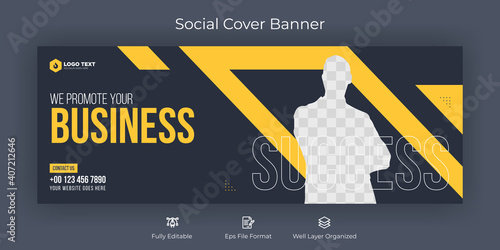 Business promotion and corporate facebook cover banner template