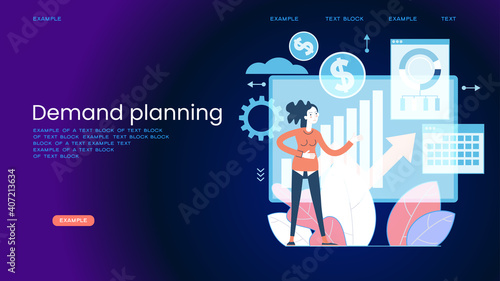 Marketing accounting concept. Finance management. Marketing investment. Digital auditing, business plan. Digital sales. Demand planning,