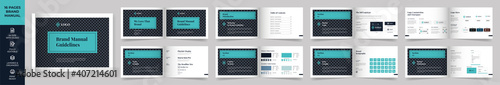 Landscape Brand Manual Template, Simple style and modern layout Brand Style , Brand Book, Brand Identity, Brand Guideline, Guide Book