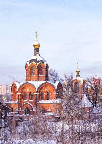 Church of St. Michael the Archangel in winter day
