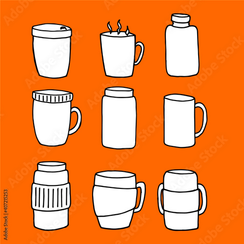 thermo cup, container for drinking in winter, we drink hot drinks in winter, thermo mug, thermo cup, thermo glass, thermo bottle, cup with a double bottom, illustration for instagram, illustration for
