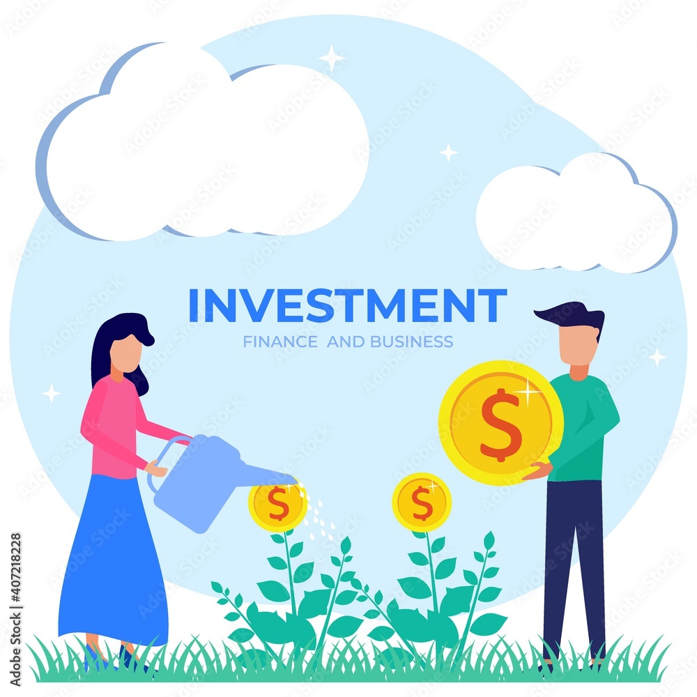 Illustration vector graphic cartoon character of business investment