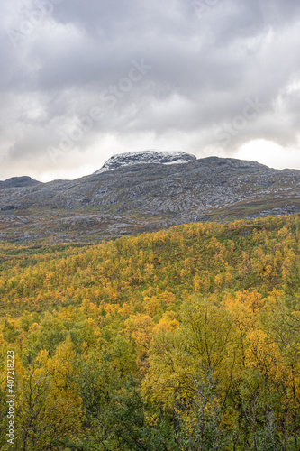 Beautiful landscape with mountains in north Norway