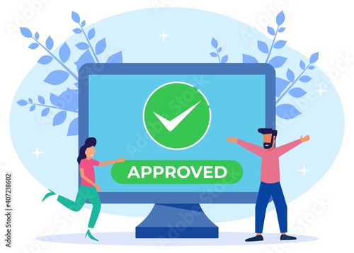 Illustration vector graphic cartoon character of approved
