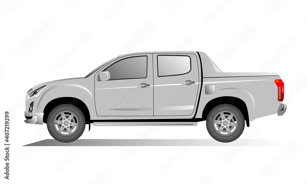 Vector Car pickup 4 door for Graphic design. Vector Car pickup 4 door for Graphic design.