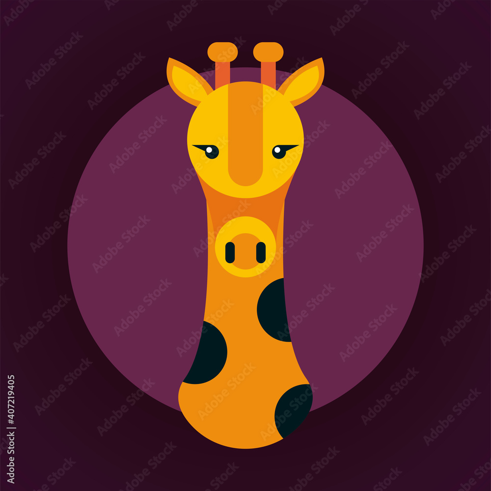 Fototapeta premium wild giraffe animal nature character