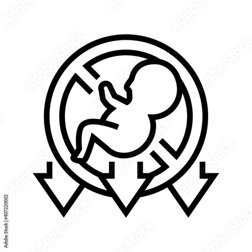 miscarriage baby line icon vector. miscarriage baby sign. isolated contour symbol black illustration