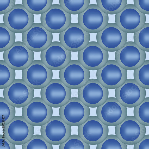 A pattern or background of blue balls framed with green ones