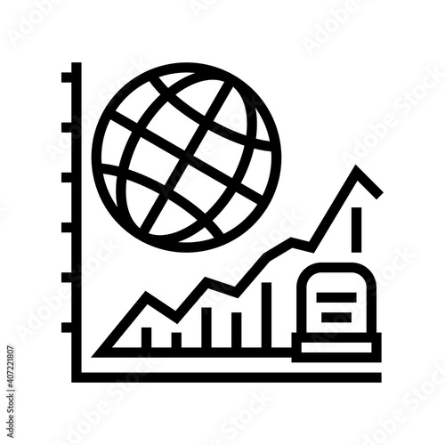 starving, increase mortality poverty problem line icon vector. starving, increase mortality poverty problem sign. isolated contour symbol black illustration photo