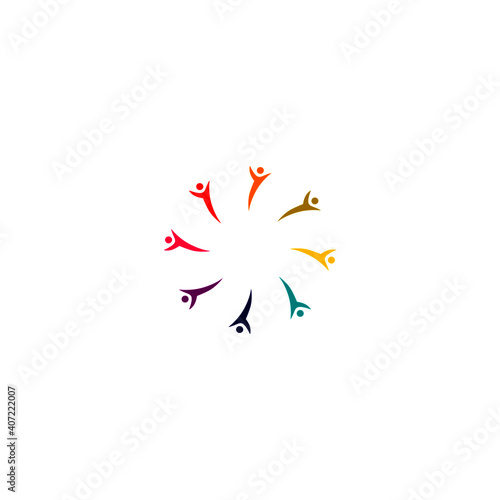 People together, connection sign, symbol, artwork, logo isolated on white