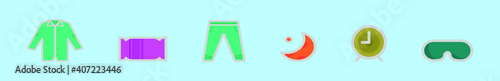 Fototapeta Naklejka Na Ścianę i Meble -  set of sleep mask cartoon icon design template with various models. vector illustration isolated on blue background