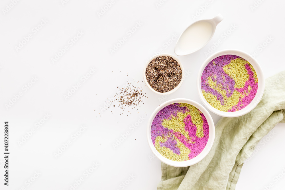 Acai detox smoothie bowles with chia seeds and berries Acai detox smoothie bowles with chia seeds and berries