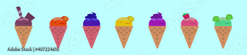 set of snow cone cup cartoon icon design template with various models. vector illustration isolated on blue background