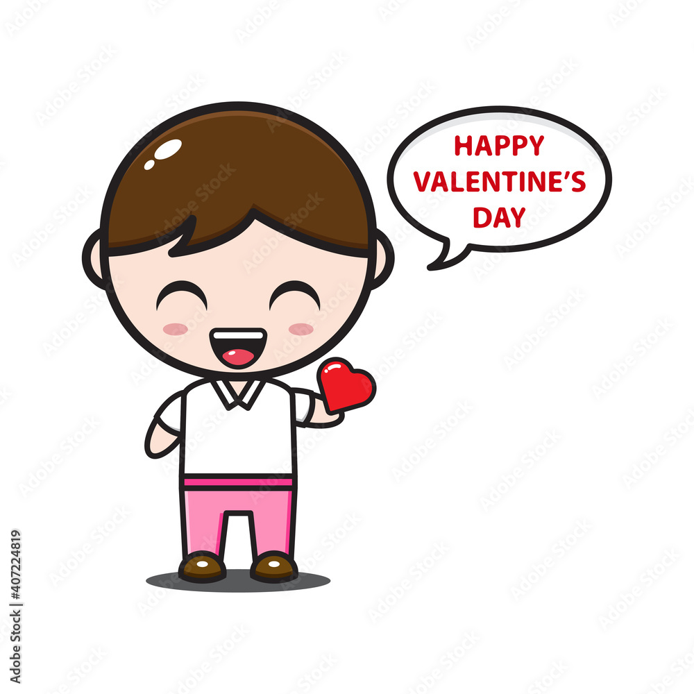 cute boy say happy valentine day cute boy say happy valentine day