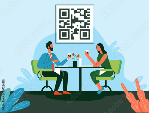 Restaurant menu table code illustration vector 