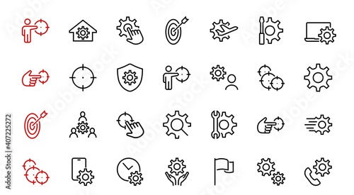 A simple set of settings and options related to Vector Line Icons. Contains icons such as set time, business, phone, and more. Editable Stroke.. 480x480