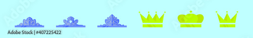 set of pageant crown cartoon icon design template with various models. vector illustration isolated on blue background