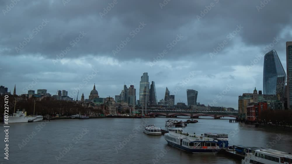 Day to night London Hyperlapse from Waterloo bridge of the city of London Day to night London Hyperlapse from Waterloo bridge of the city of London