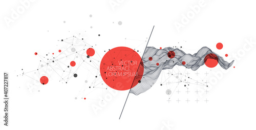 Modern science or technology abstract background. Cyberspace surface illustration. Vector.