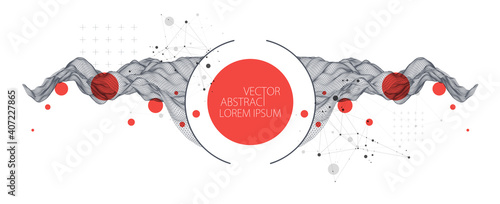 Modern science or technology abstract background. Cyberspace surface illustration. Vector.