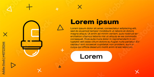Line Antiperspirant deodorant roll icon isolated on yellow background. Cosmetic for body hygiene. Colorful outline concept. Vector Illustration.