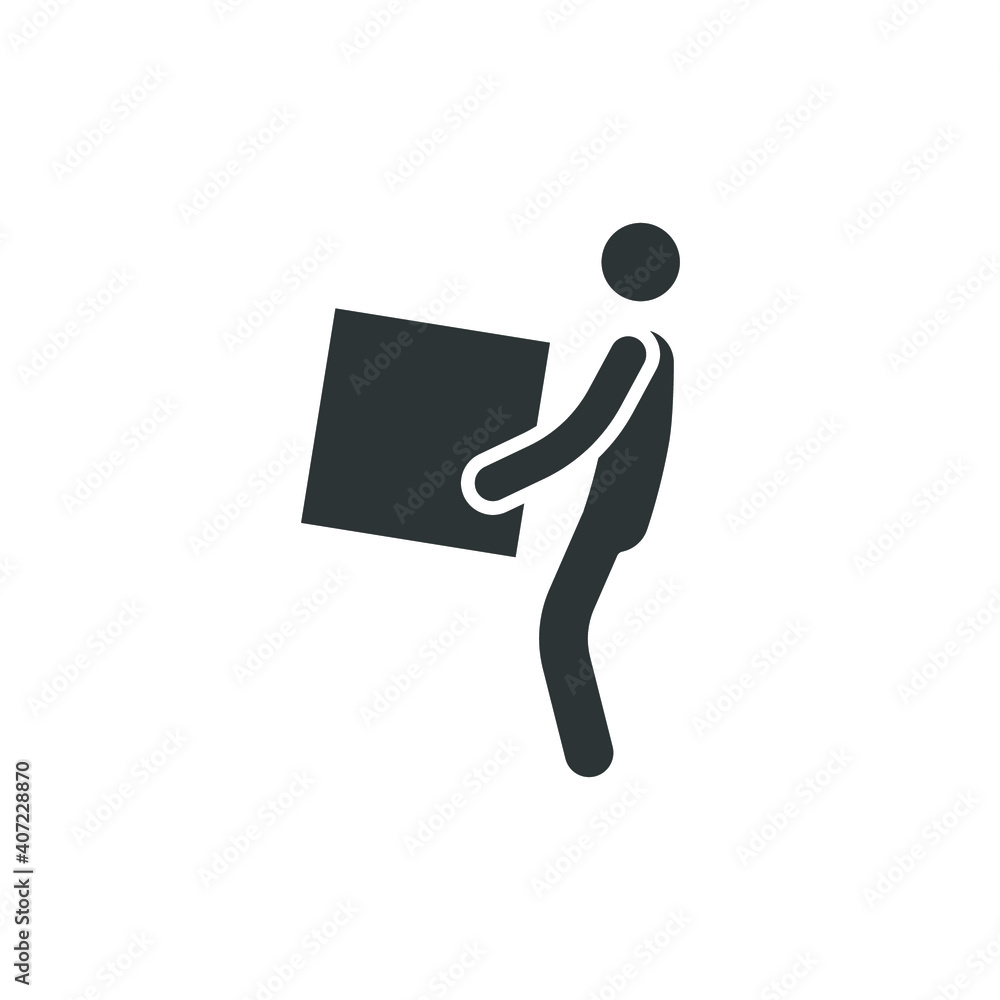 Lifting weights, box, man icon. Solid style for web template and app. Lift, back, pain, boy, carry, vector illustration design on white background. Simple glyph EPS 10 Lifting weights, box, man icon. Solid style for web template and app. Lift, back, pain, boy, carry, vector illustration design on white background. Simple glyph EPS 10