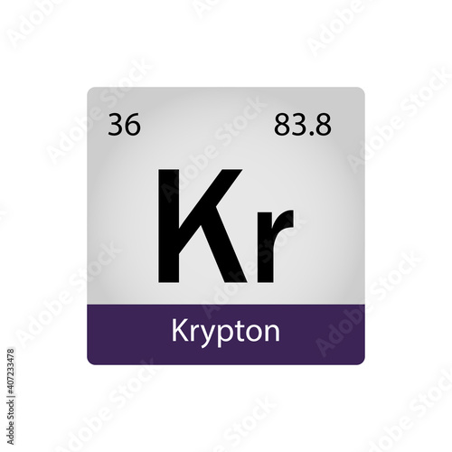 36 chemistry element. Krypton element periodic table. Chemistry concept. Vector illustration perfect for cards, posters, stickers.