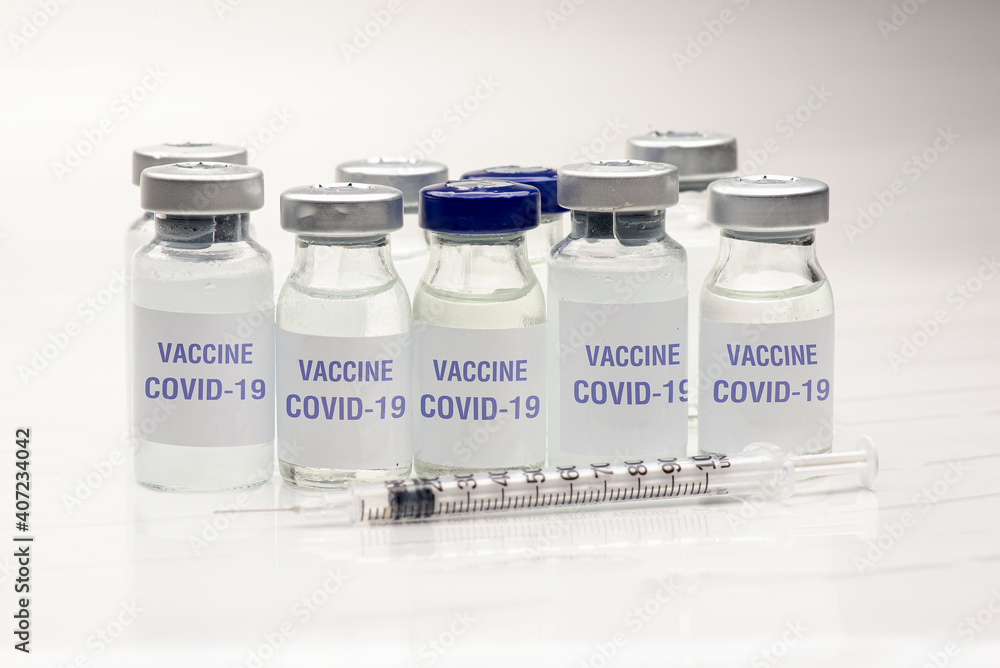 Development and creation of the coronavirus vaccine COVID-19. Concept of the coronavirus vaccine in a vaccine vial Development and creation of the coronavirus vaccine COVID-19. Concept of the coronavirus vaccine in a vaccine vial