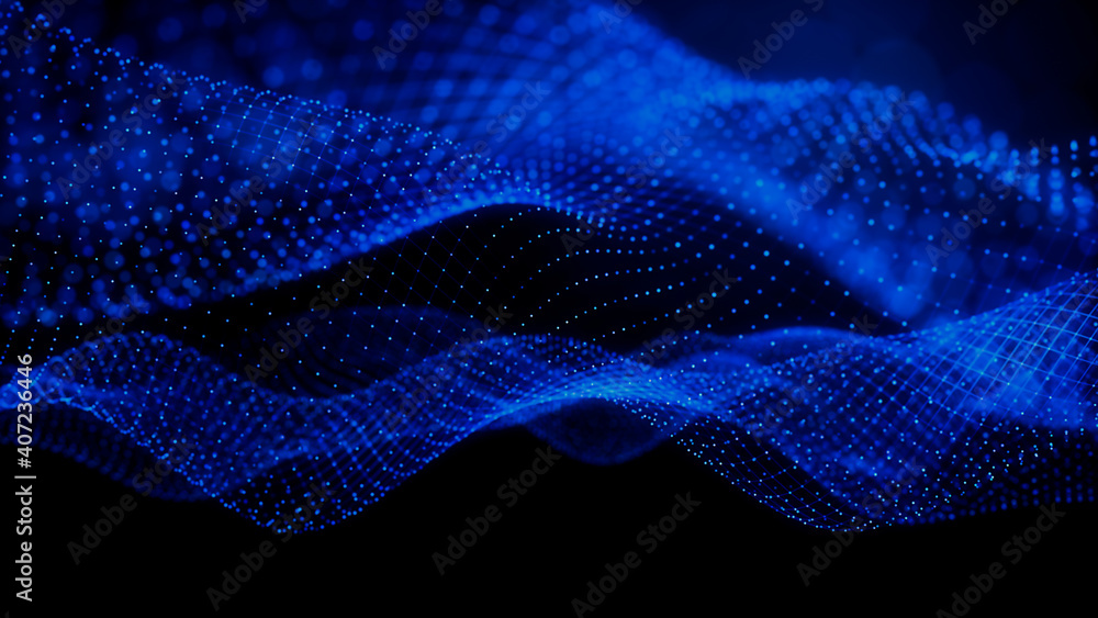 Big Data Vizualisation concept. Information represented as a High Tech Futuristic Particle Network. Abstract background. 3D render Big Data Vizualisation concept. Information represented as a High Tech Futuristic Particle Network. Abstract background. 3D render