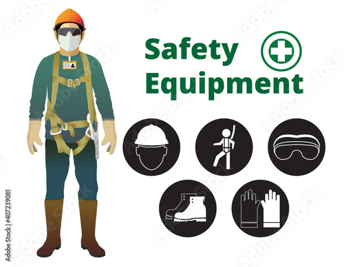safety equipment, construction concept,Vector illustration