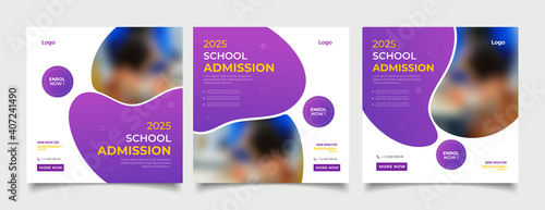 School education admission social media post and web banner template