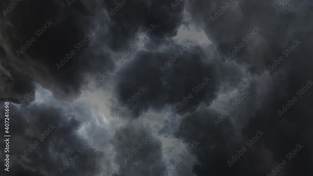 point of view, entered a dark cloud with a thunderstorm inside point of view, entered a dark cloud with a thunderstorm inside