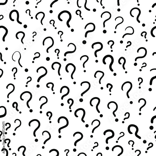 Question mark seamless outline pattern grunge background
