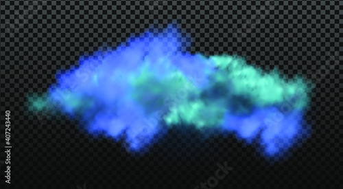 Green stink bad smell, smoke or poison gases,chemical toxic vapour.Vector realistic set of stench breath or sweat odor isolated on transparent checkered background.
