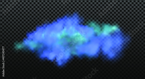 Green stink bad smell, smoke or poison gases,chemical toxic vapour.Vector realistic set of stench breath or sweat odor isolated on transparent checkered background.

