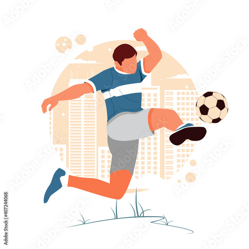 portrait of a man playing football illustration