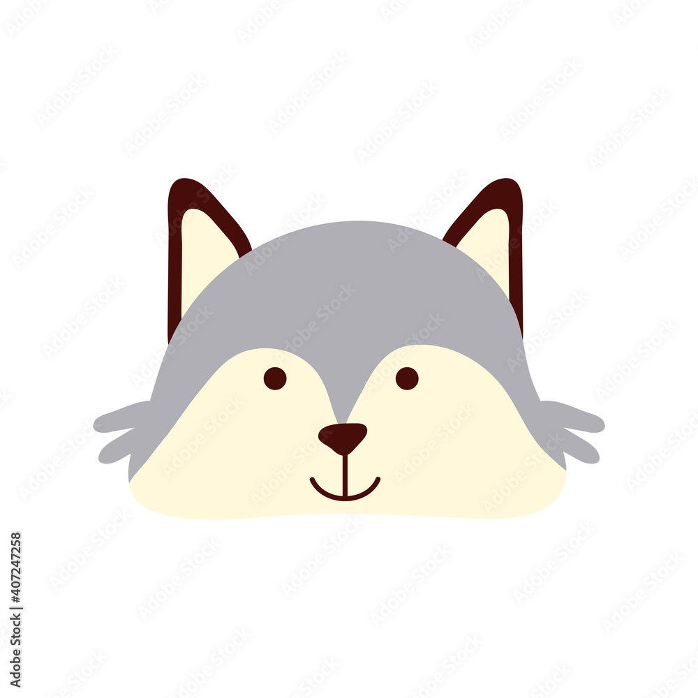 cute raccoon animal head character