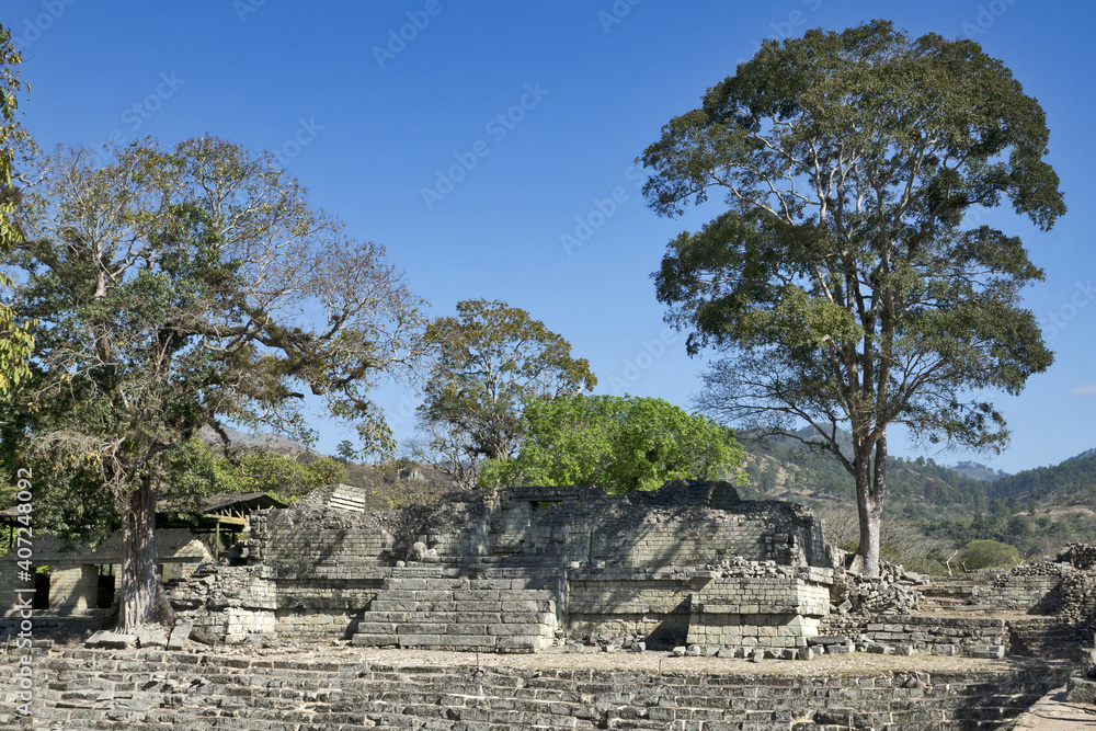 Copan, Honduras, Central America: antique ball court. Copan is an archaeological site of the Maya civilization, not far from the border with Guatemala