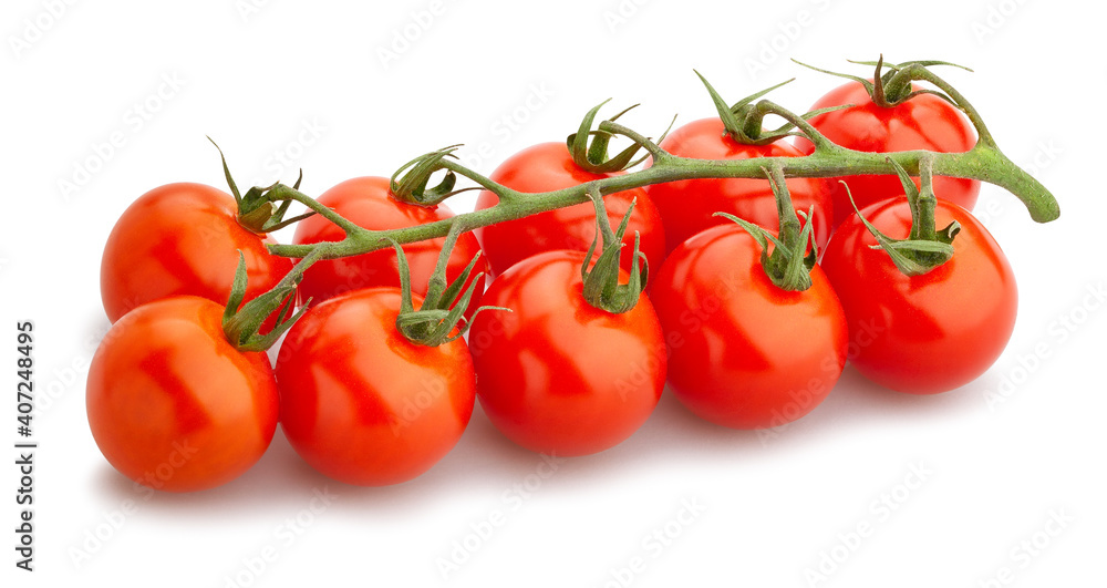 cherry tomato branch path isolated on white cherry tomato branch path isolated on white