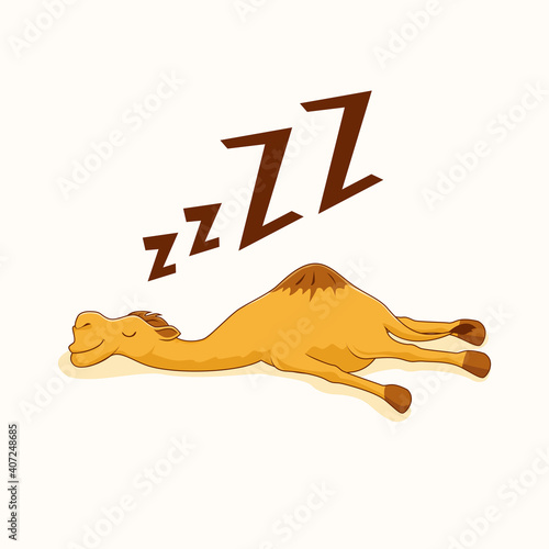 Lazy Camel Cartoon Animals Sleep