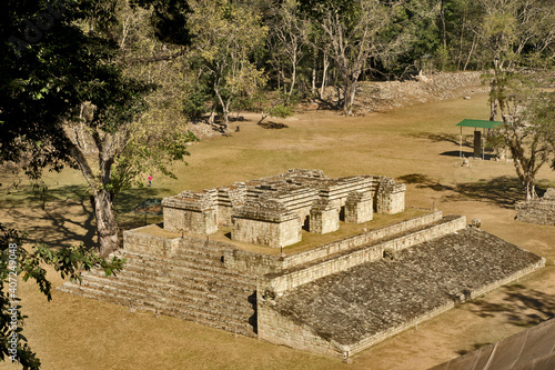 Copan, Honduras, Central America: The West Court of Copan.  Copan is an archaeological site of the Maya civilization, not far from the border with Guatemala photo