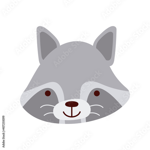 cute raccoon little animal head character