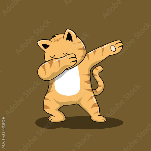 Cat Dabbing Dance Cartoon Kitty Animals Dab