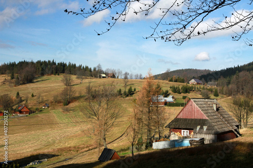 Fototapeta Naklejka Na Ścianę i Meble -  Landscape of Zywiec Beskids, Poland