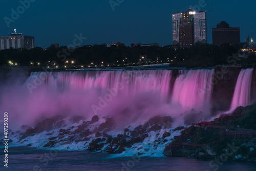 Purple Niagara Falls at Sunset