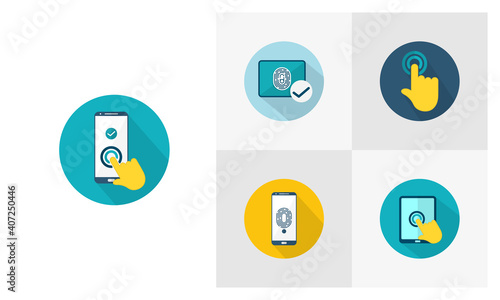 Set of Touch flat icon vector template, Technology design icon concepts, Creative design Free Download Set of Touch flat icon vector template, Technology design icon concepts, Creative design - GFXLoad