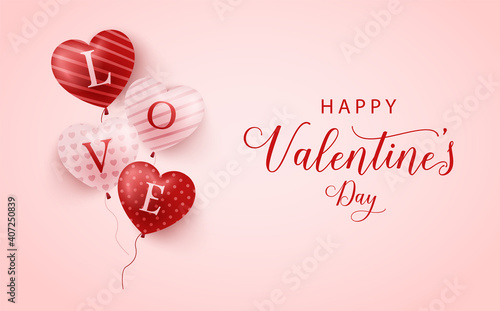 Happy Valentines Day background with lovely hearts, Valentines Day Banner