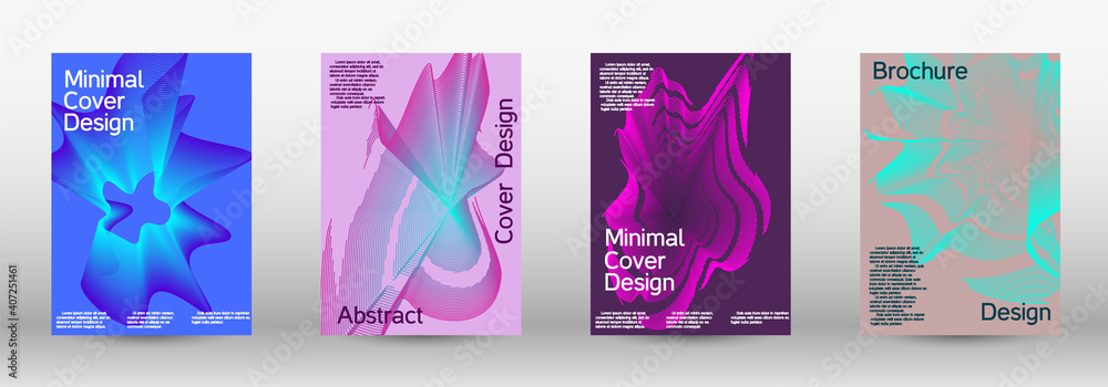Modern abstract background. Modern design template. A set of modern abstract covers. Creative fluid backgrounds from current forms to design a fashionable abstract cover, banner, poster, booklet.